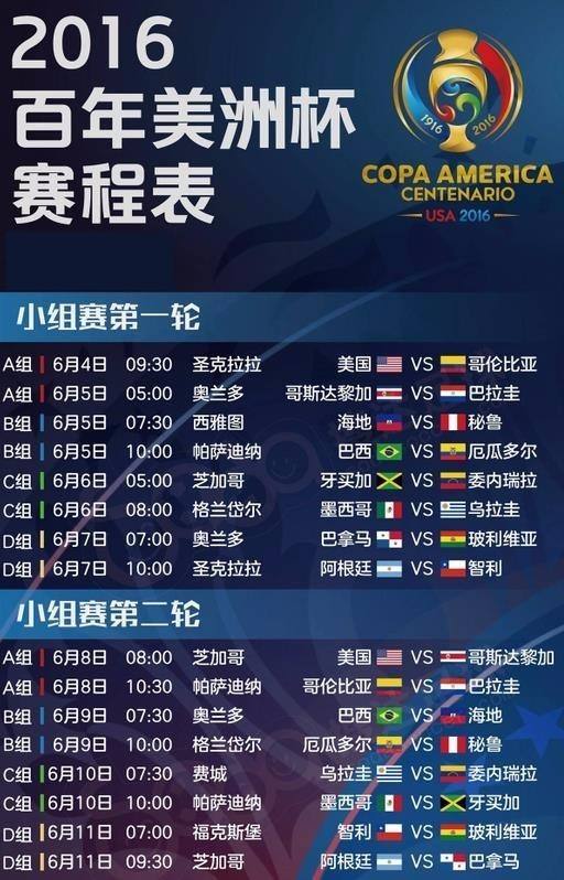 美洲杯赛程表（世界杯2022亚洲预选赛）